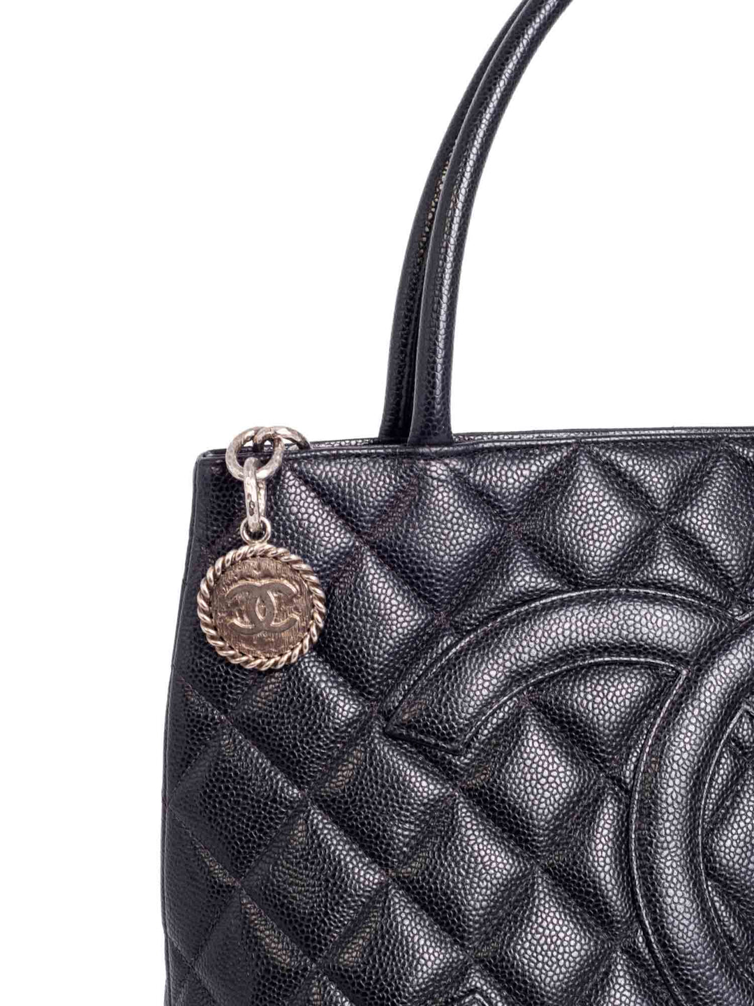 Top Quality Chanel CC Logo Quilted Caviar Leather Bag Black