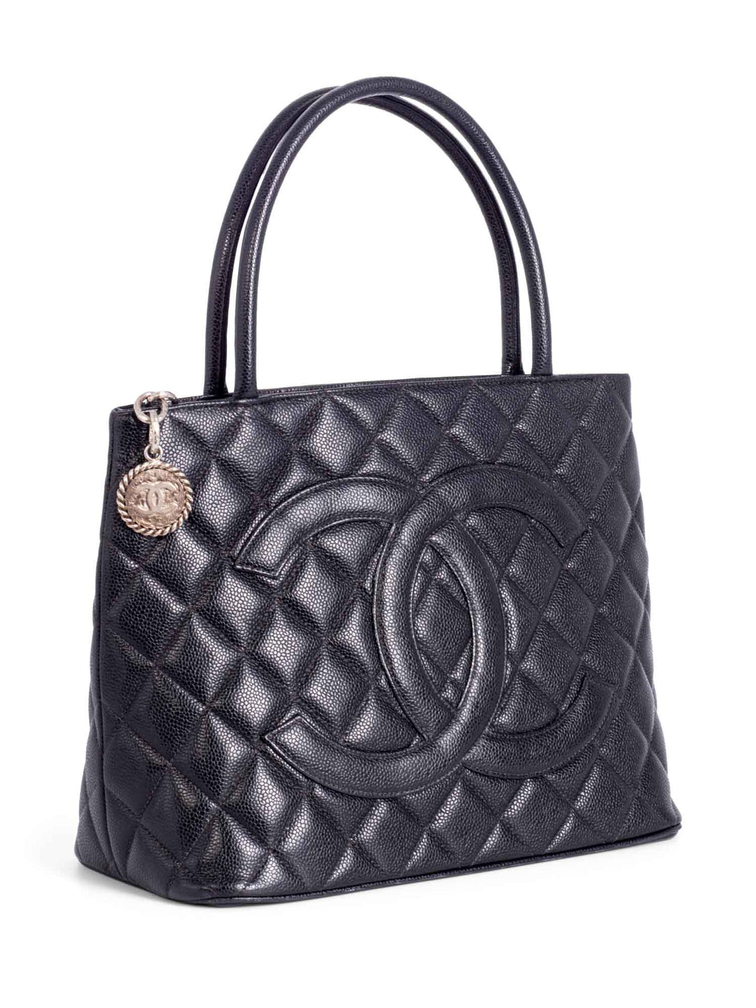 Top Quality Chanel CC Logo Quilted Caviar Leather Bag Black