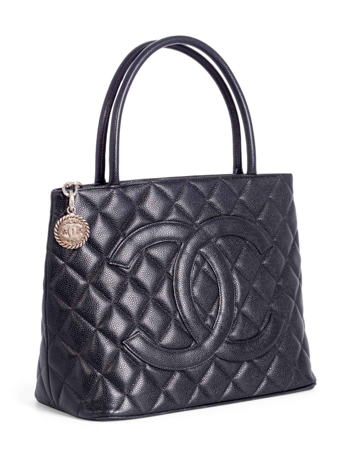 Top Quality Chanel CC Logo Quilted Caviar Leather Bag Black