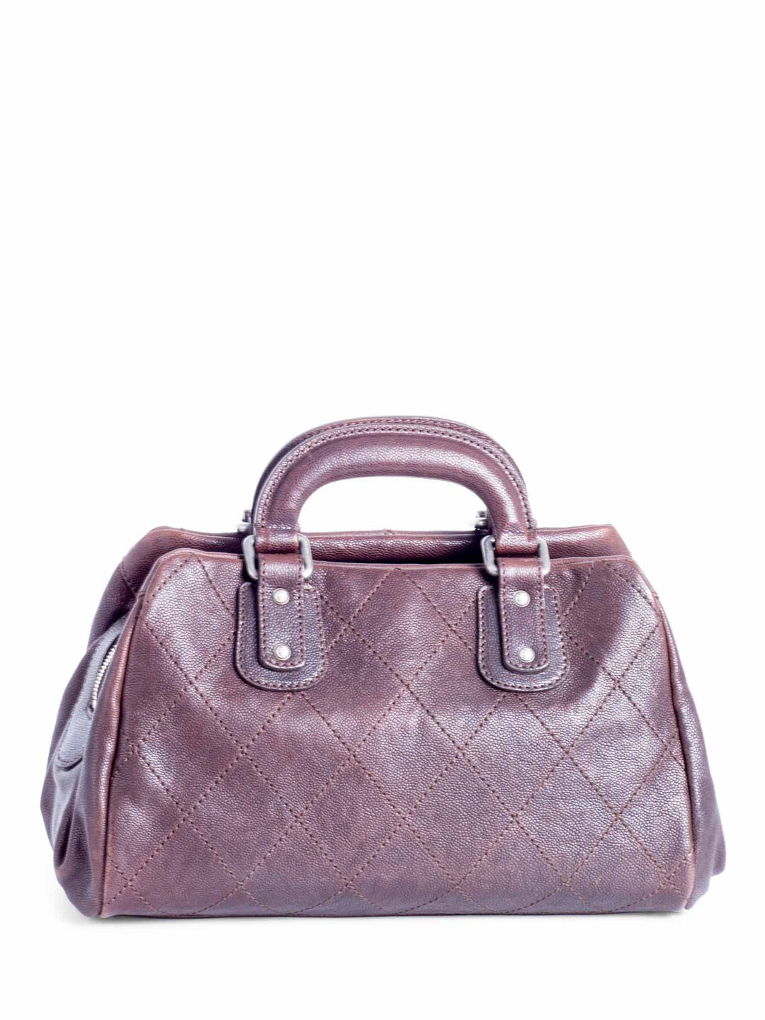 Top Quality Chanel CC Logo Quilted Caviar Leather Doctor Bag Brown