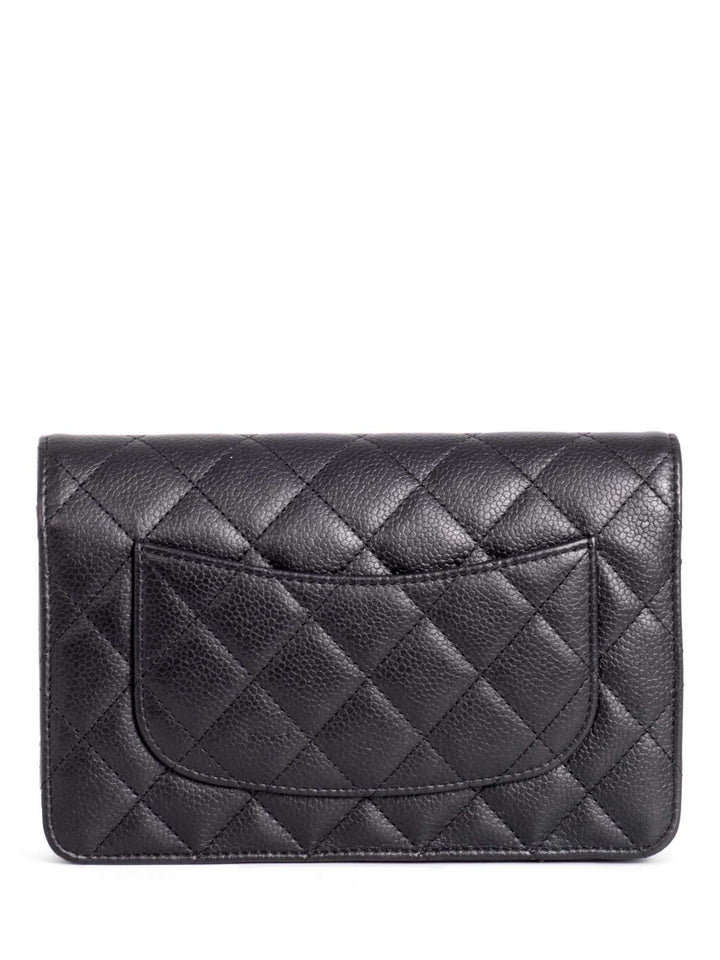 Top Quality Chanel CC Logo Quilted Caviar Leather Flap Wallet Clutc Black