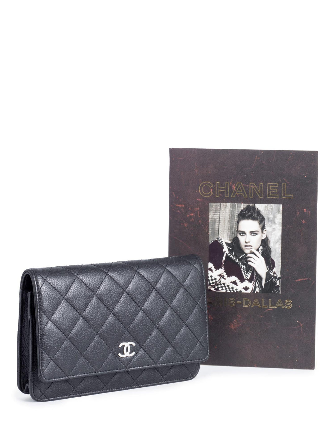 Top Quality Chanel CC Logo Quilted Caviar Leather Flap Wallet Clutc Black