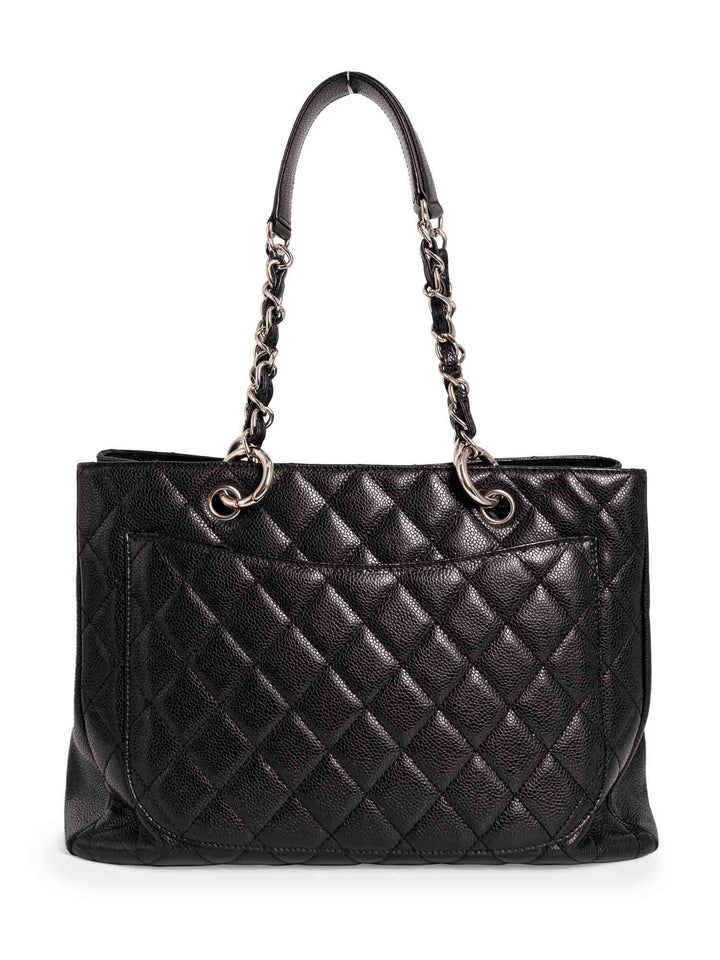 Top Quality Chanel CC Logo Quilted Caviar Leather Shopper Bag Black