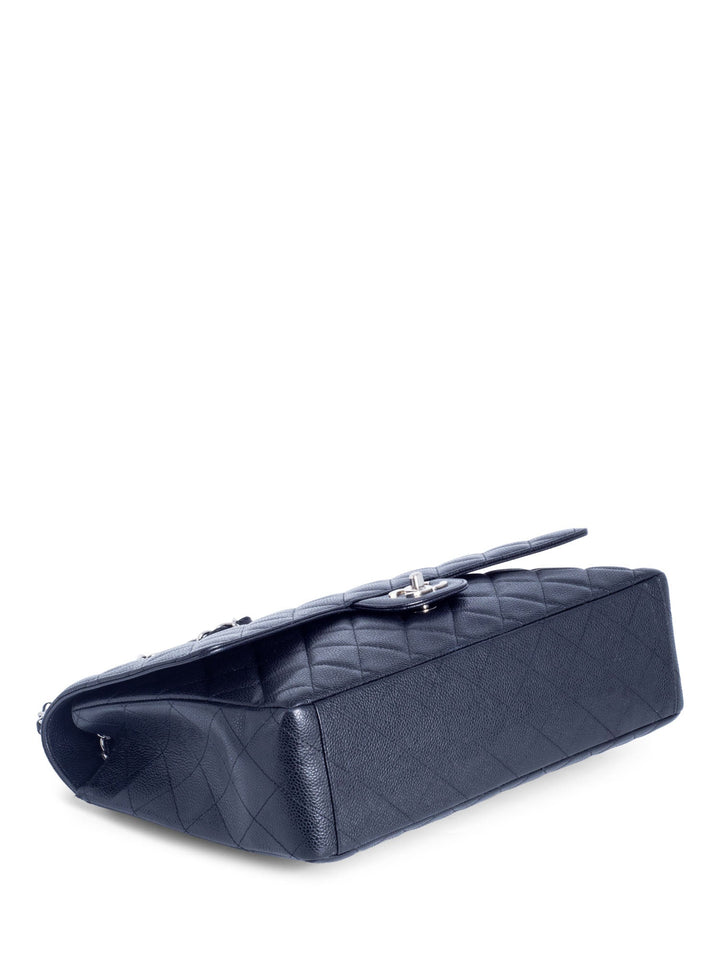 Top Quality Chanel CC Logo Quilted Caviar Maxi Single Flap Bag Black