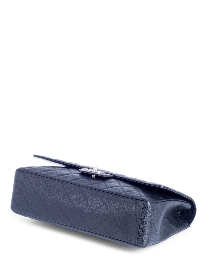 Top Quality Chanel CC Logo Quilted Caviar Maxi Single Flap Bag Black