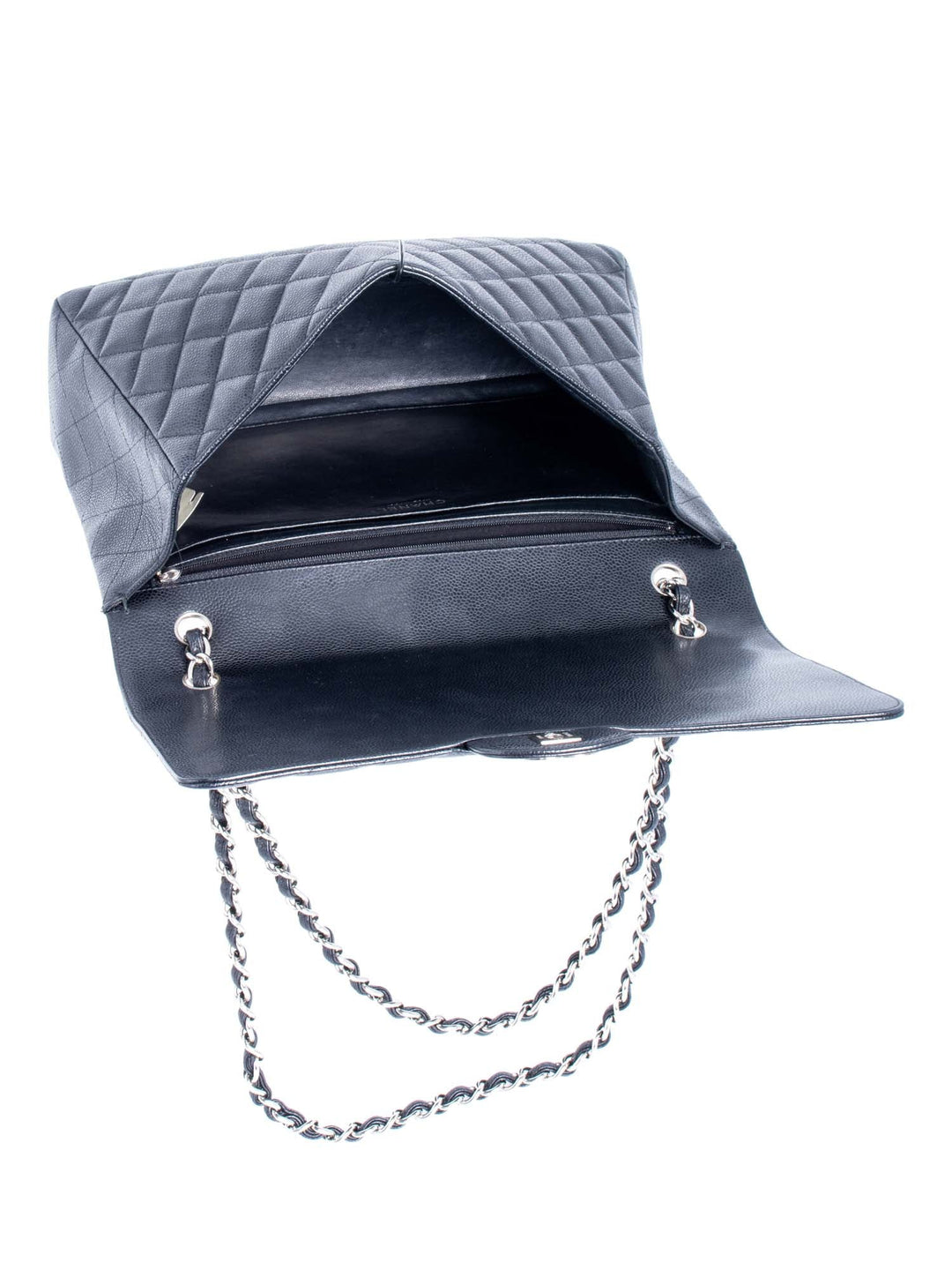 Top Quality Chanel CC Logo Quilted Caviar Maxi Single Flap Bag Black