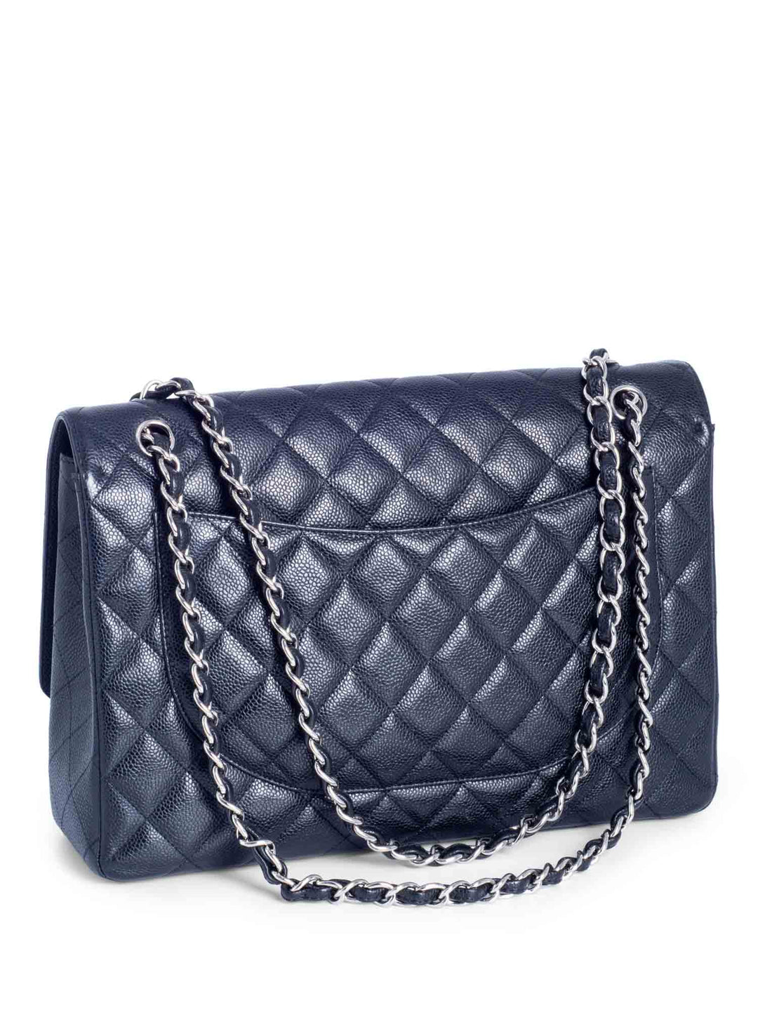 Top Quality Chanel CC Logo Quilted Caviar Maxi Single Flap Bag Black