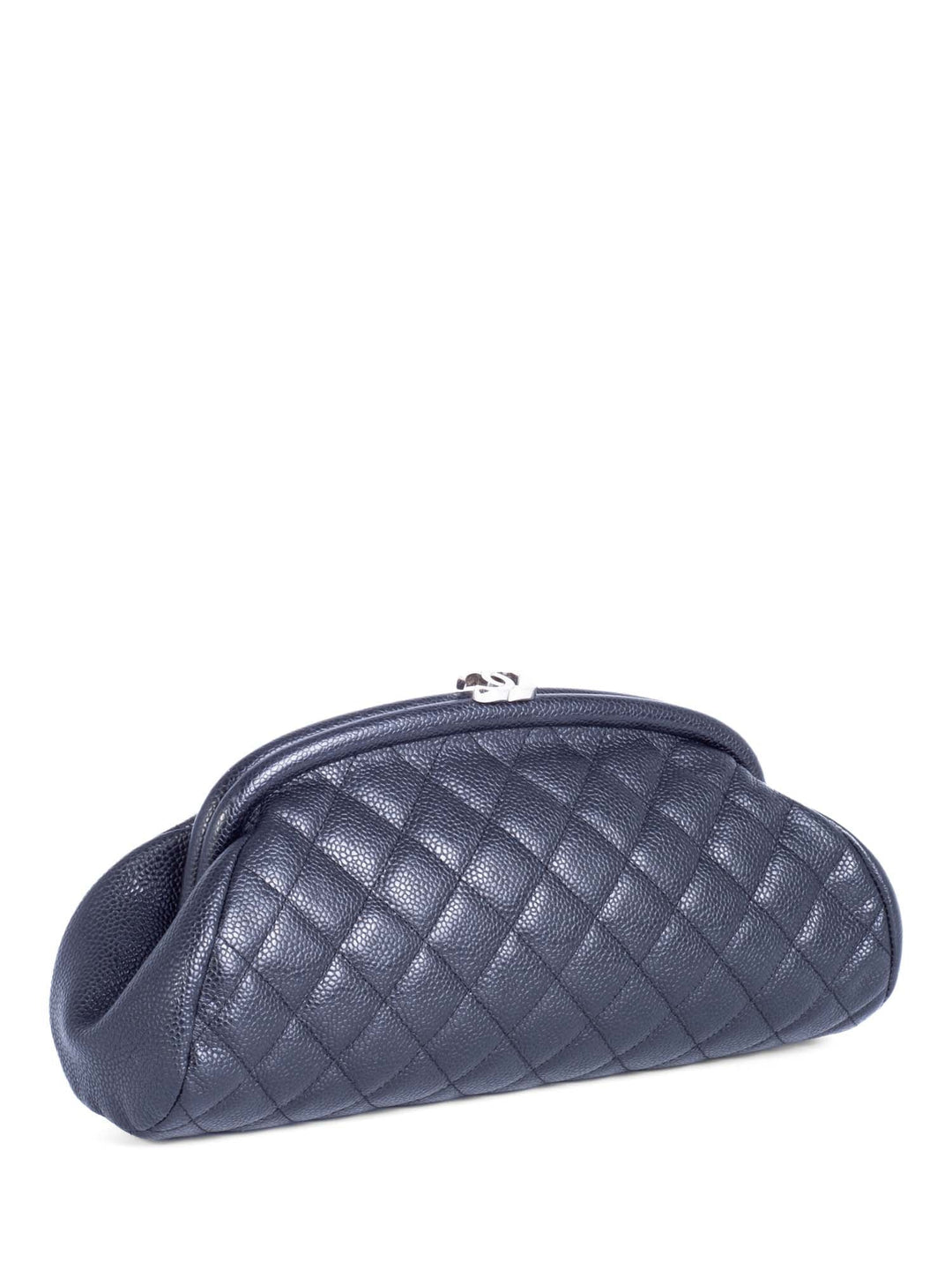 Top Quality Chanel CC Logo Quilted Caviar Timeless Clutch Black
