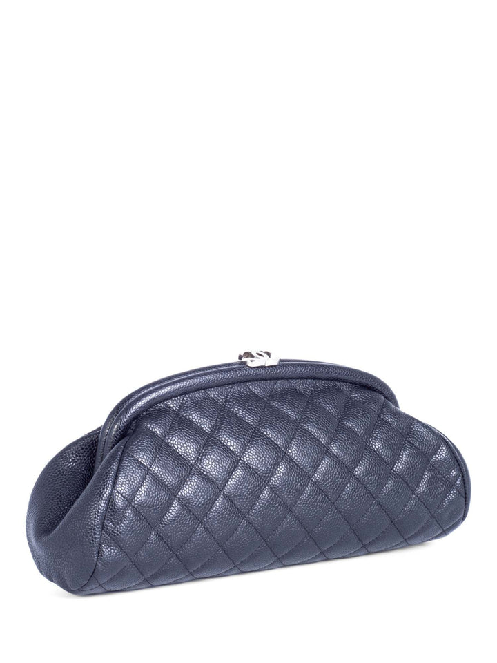 Top Quality Chanel CC Logo Quilted Caviar Timeless Clutch Black