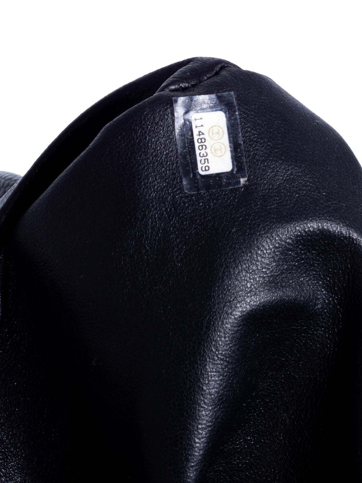 Top Quality Chanel CC Logo Quilted Caviar Timeless Clutch Black