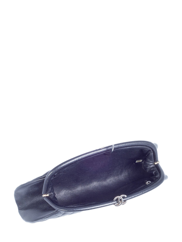 Top Quality Chanel CC Logo Quilted Caviar Timeless Clutch Black