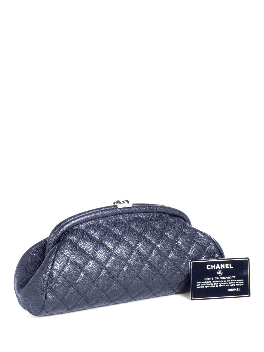 Top Quality Chanel CC Logo Quilted Caviar Timeless Clutch Black