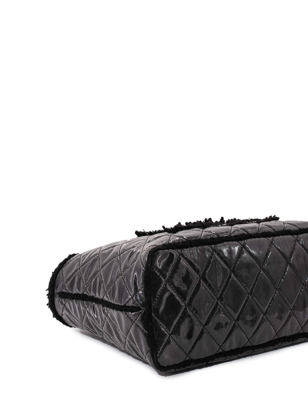 Top Quality Chanel CC Logo Quilted Fringe Shopper Bag Black