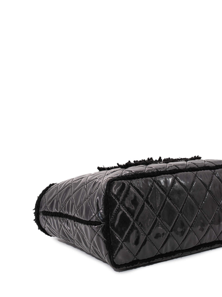 Top Quality Chanel CC Logo Quilted Fringe Shopper Bag Black