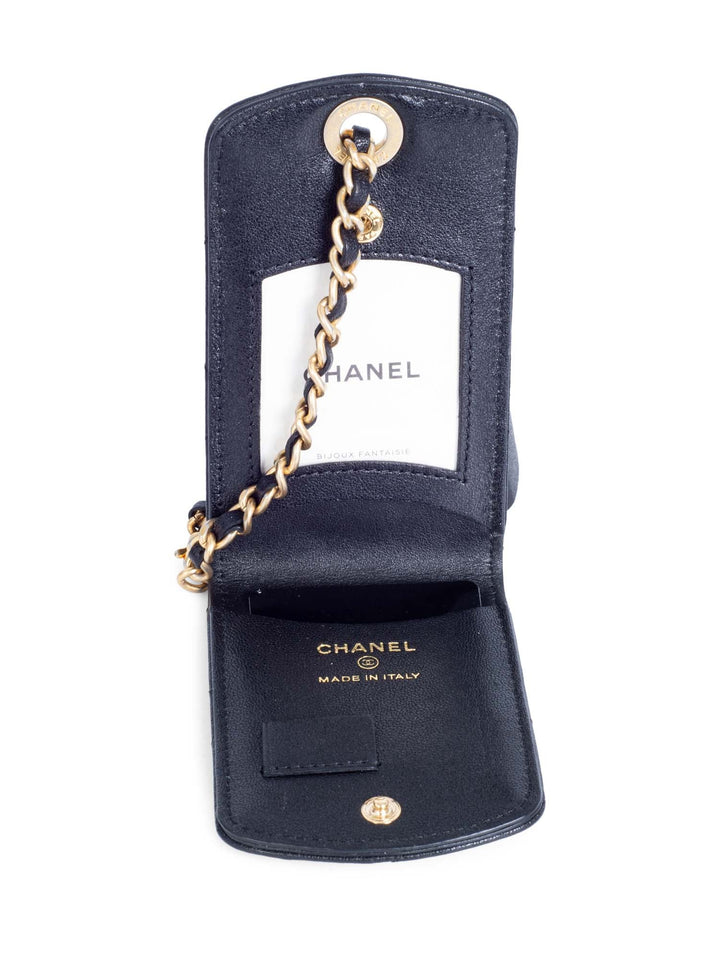Top Quality Chanel CC Logo Quilted Leather 19 Credit Card Wallet Black Gold