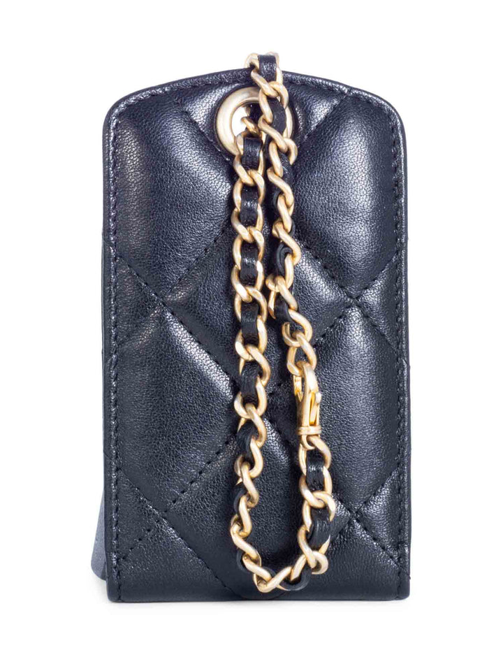 Top Quality Chanel CC Logo Quilted Leather 19 Credit Card Wallet Black Gold