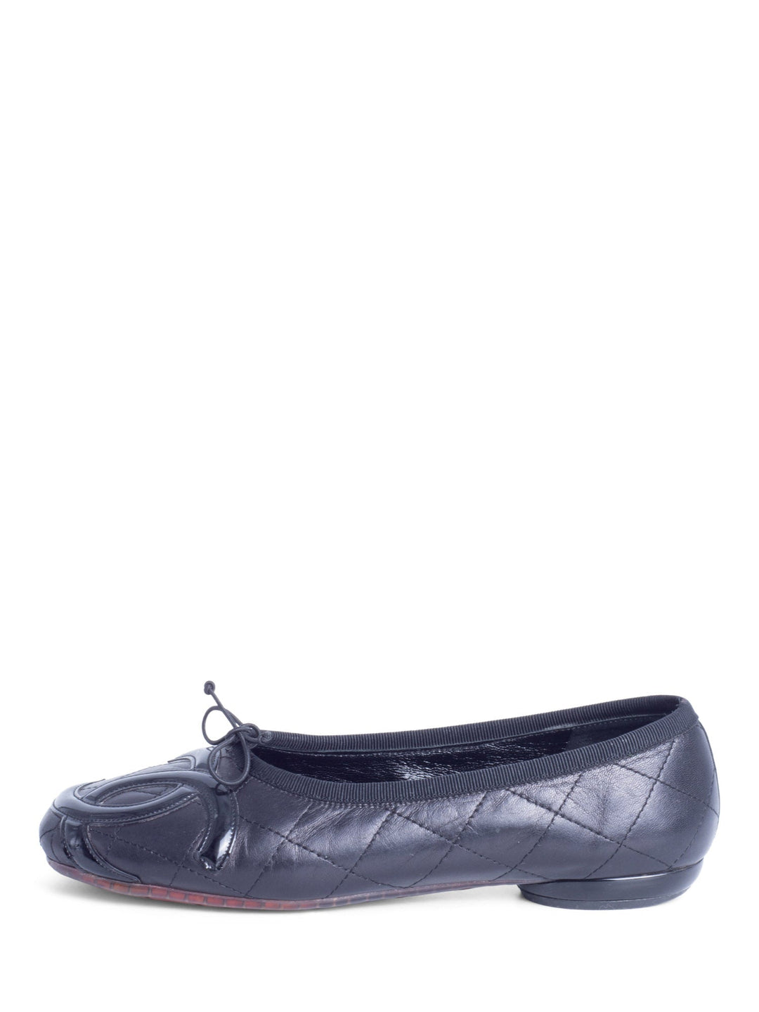Top Quality Chanel CC Logo Quilted Leather Ballet Flats Black