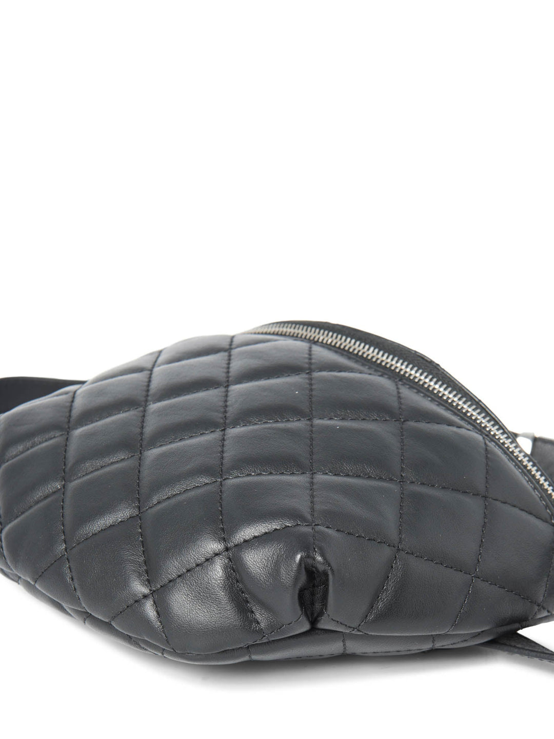 Top Quality Chanel CC Logo Quilted Leather Belt Bag Black