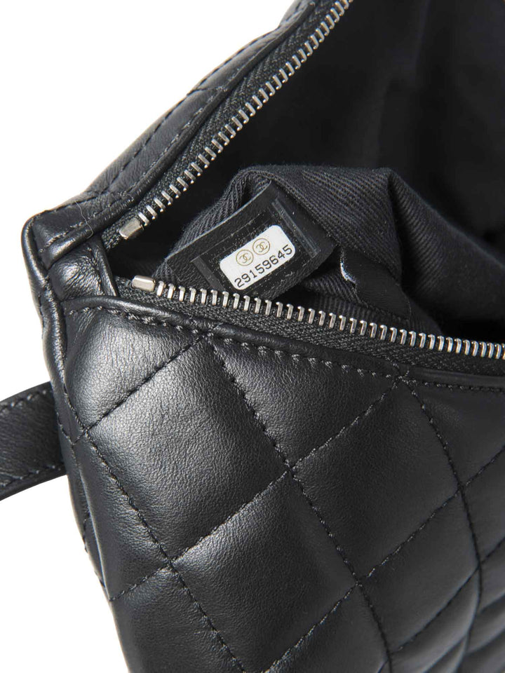 Top Quality Chanel CC Logo Quilted Leather Belt Bag Black