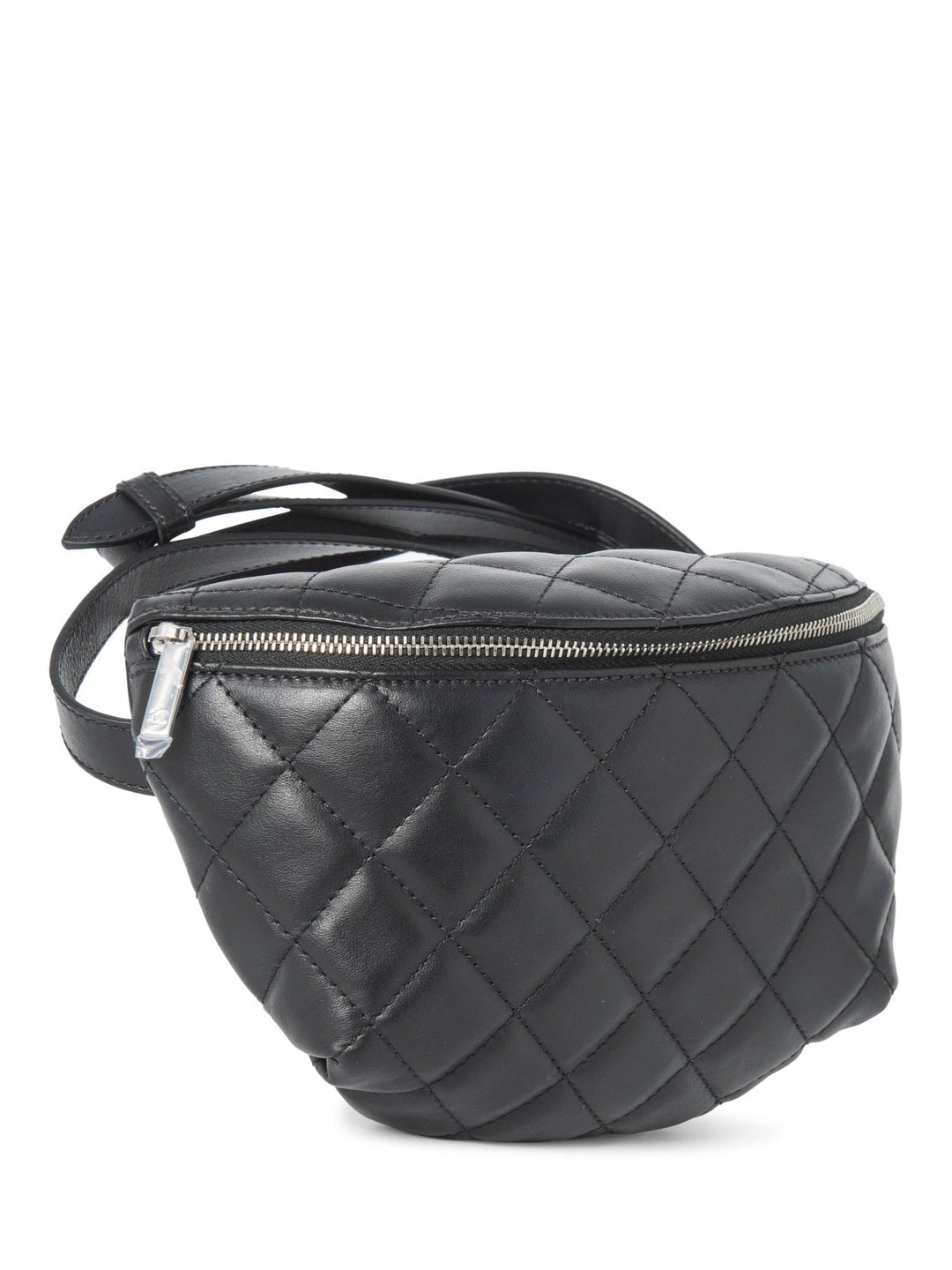 Top Quality Chanel CC Logo Quilted Leather Belt Bag Black