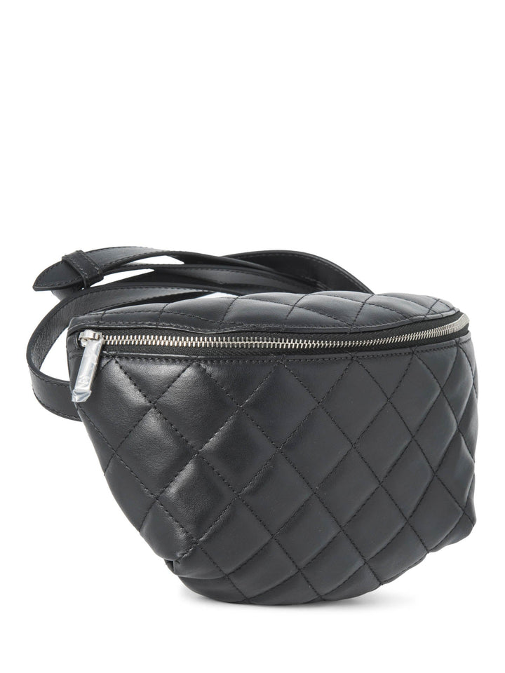 Top Quality Chanel CC Logo Quilted Leather Belt Bag Black