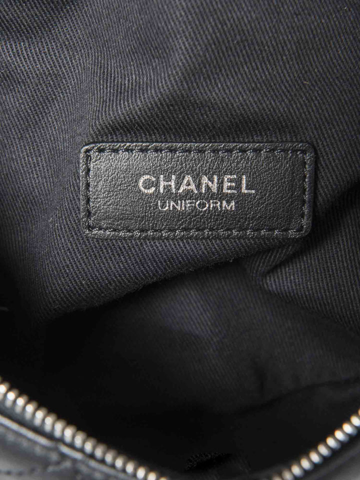 Top Quality Chanel CC Logo Quilted Leather Belt Bag Black