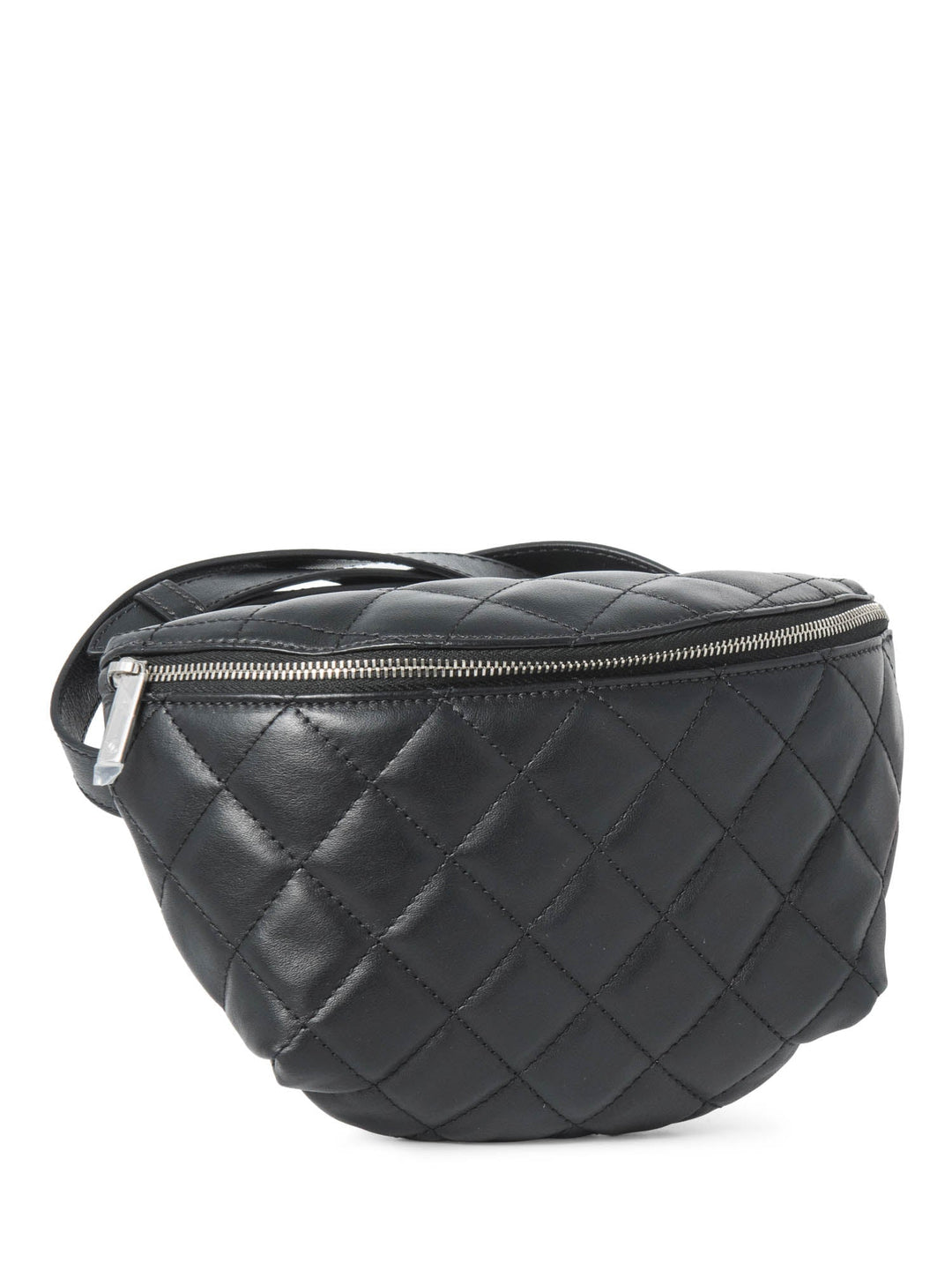Top Quality Chanel CC Logo Quilted Leather Belt Bag Black