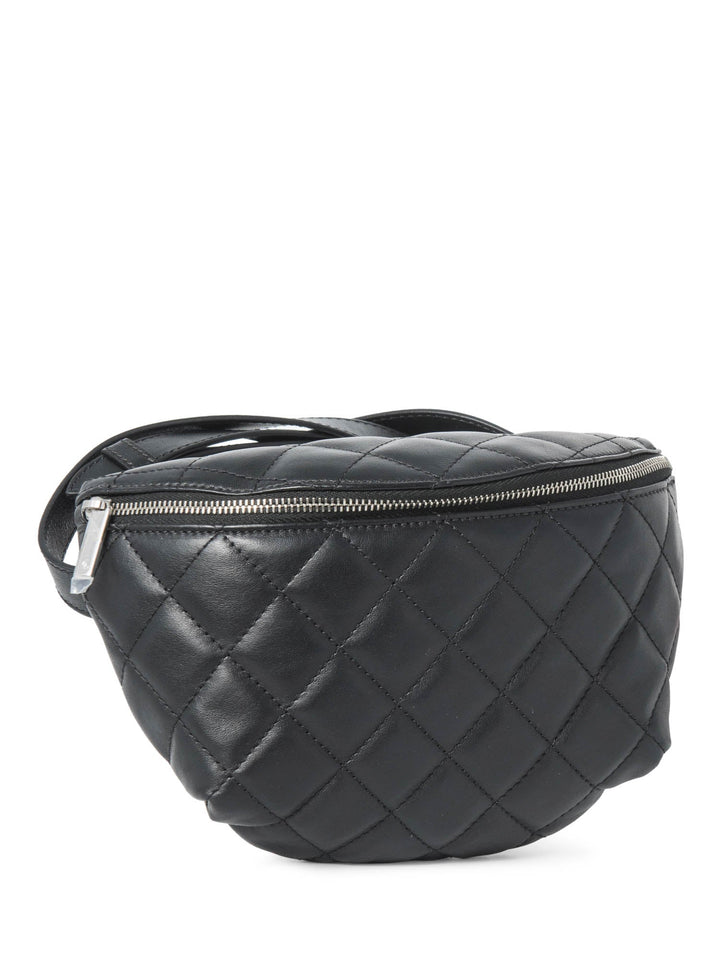 Top Quality Chanel CC Logo Quilted Leather Belt Bag Black