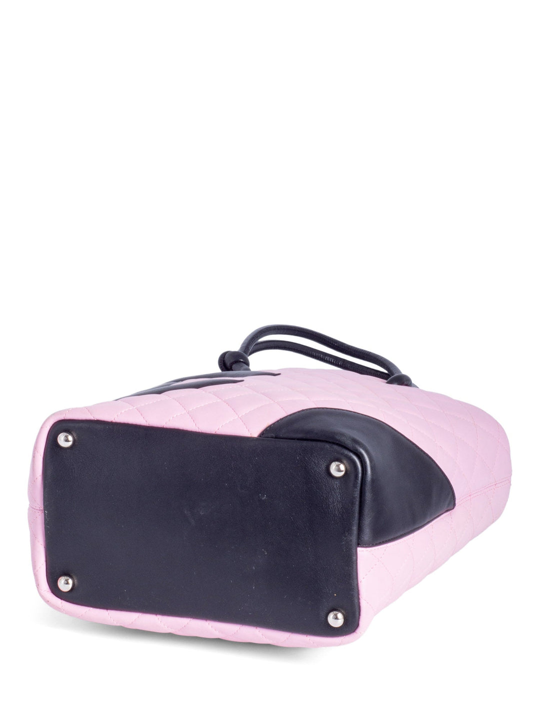 Top Quality Chanel CC Logo Quilted Leather Cambon Tote MM  Pink