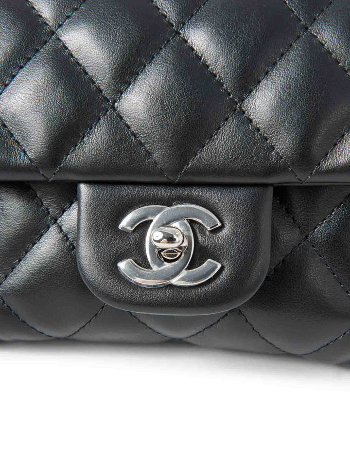 Top Quality Chanel CC Logo Quilted Leather Chain Belt Bag Black Silver