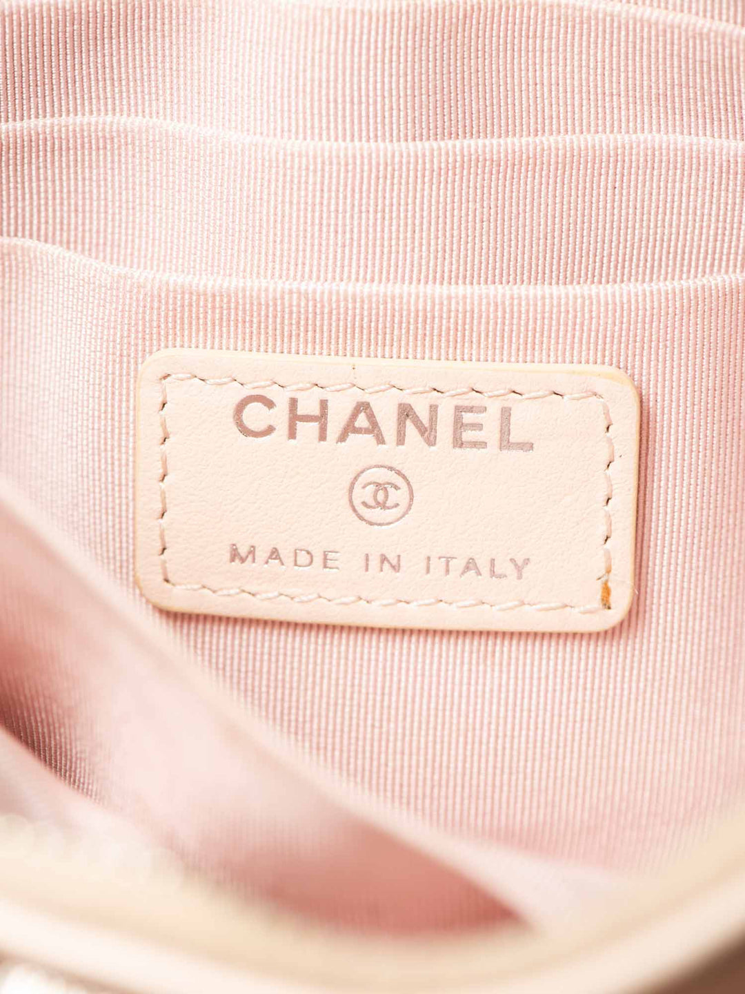 Top Quality Chanel CC Logo Quilted Leather Clutch Blush Pink