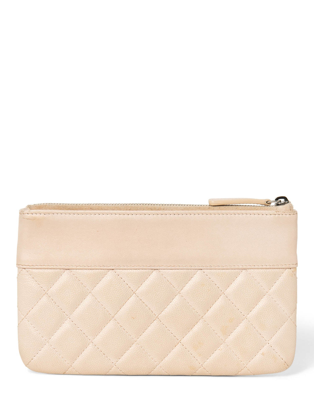 Top Quality Chanel CC Logo Quilted Leather Clutch Blush Pink