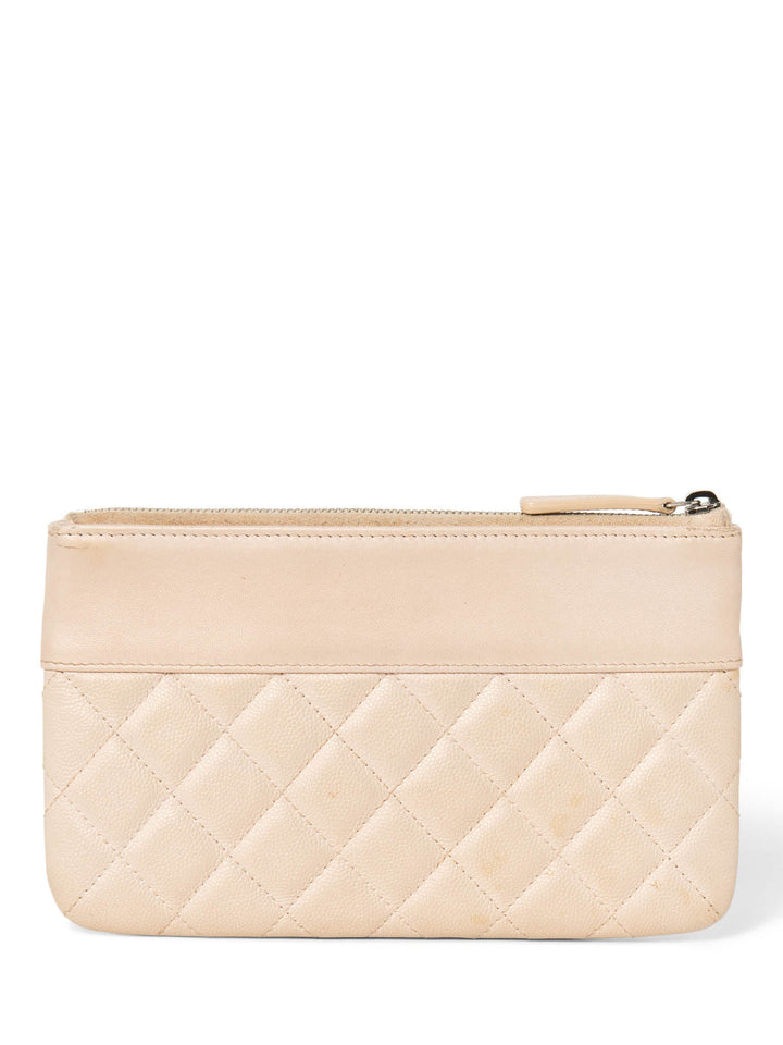 Top Quality Chanel CC Logo Quilted Leather Clutch Blush Pink
