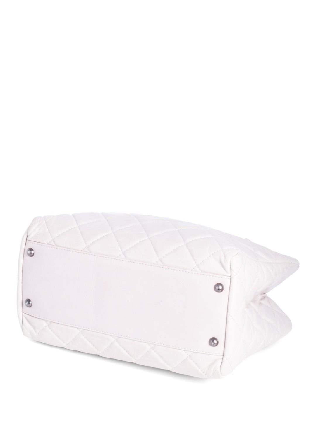 Top Quality Chanel CC Logo Quilted Leather Grand Shopper Bag Light Taupe
