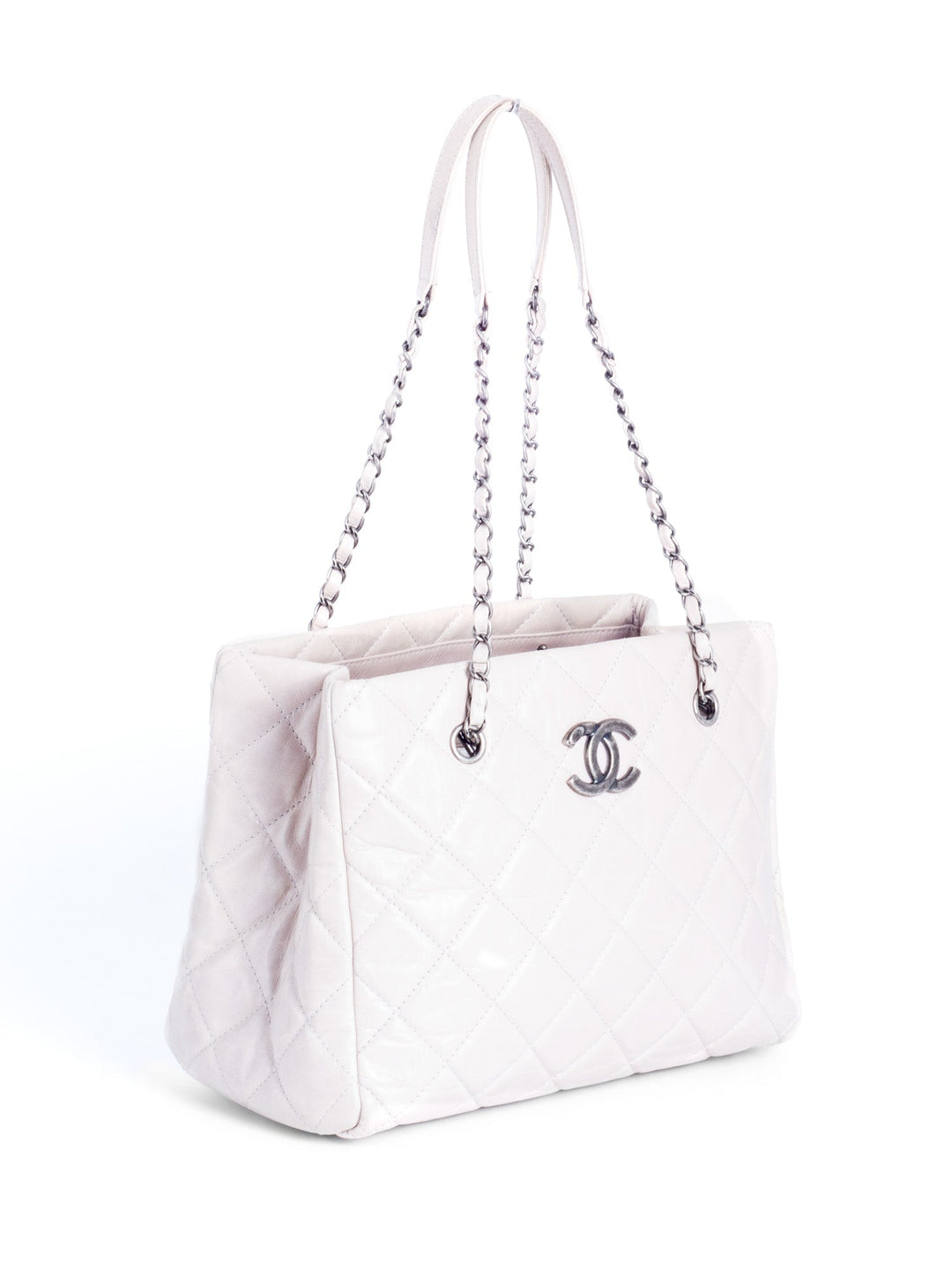 Top Quality Chanel CC Logo Quilted Leather Grand Shopper Bag Light Taupe