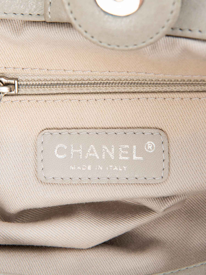 Top Quality Chanel CC Logo Quilted Leather Hydrangea Shopper Bag Gray