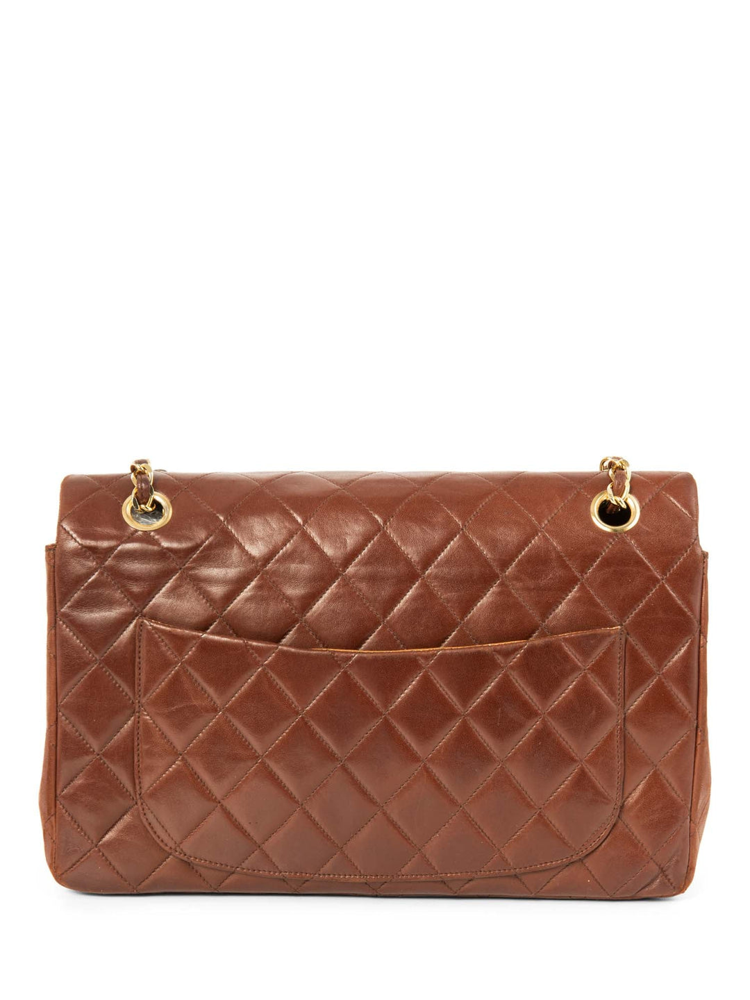 Top Quality Chanel CC Logo Quilted Leather Medium Flap Bag Brown Gold