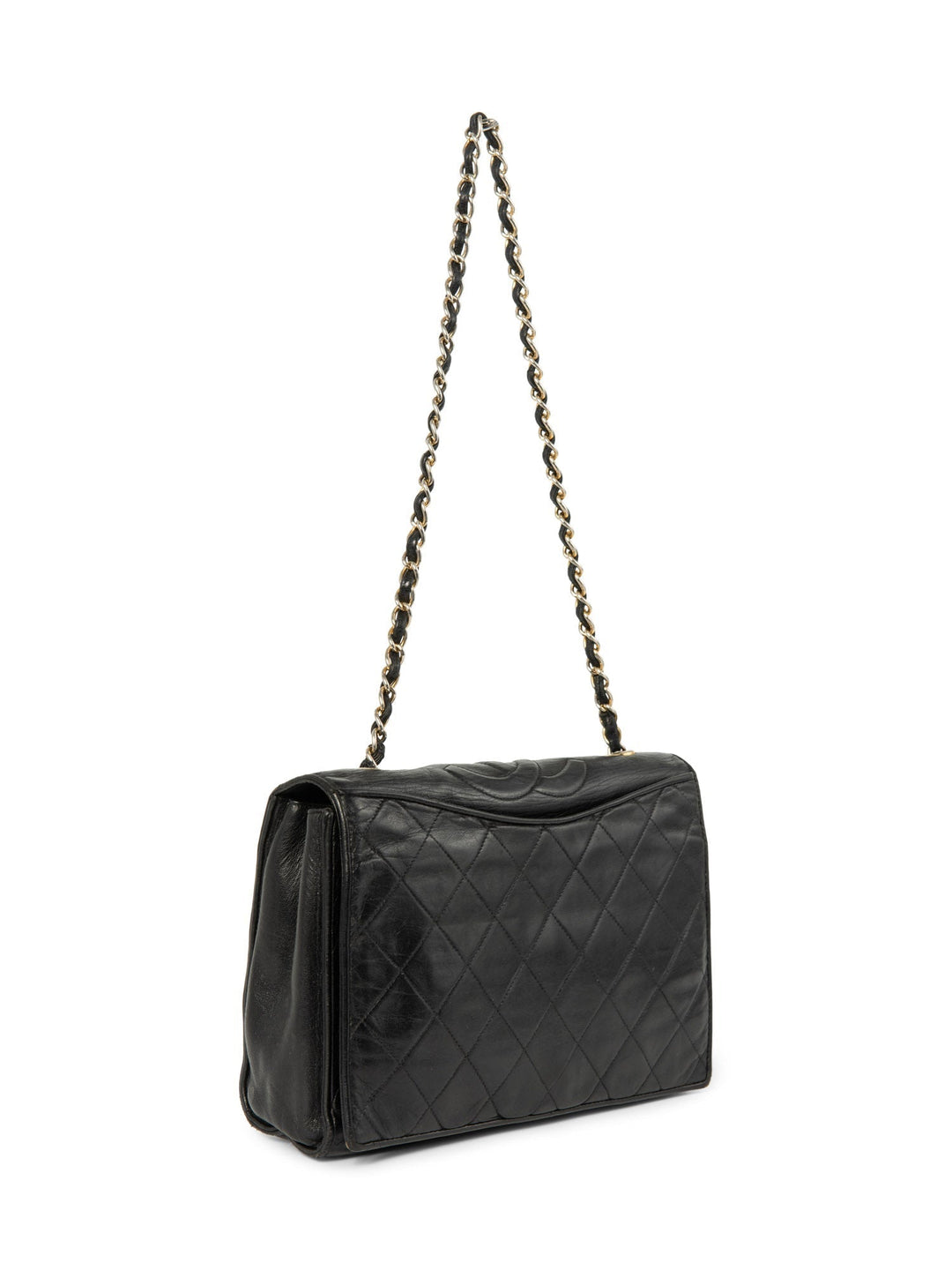 Top Quality Chanel CC Logo Quilted Leather Messenger Bag Black Gold