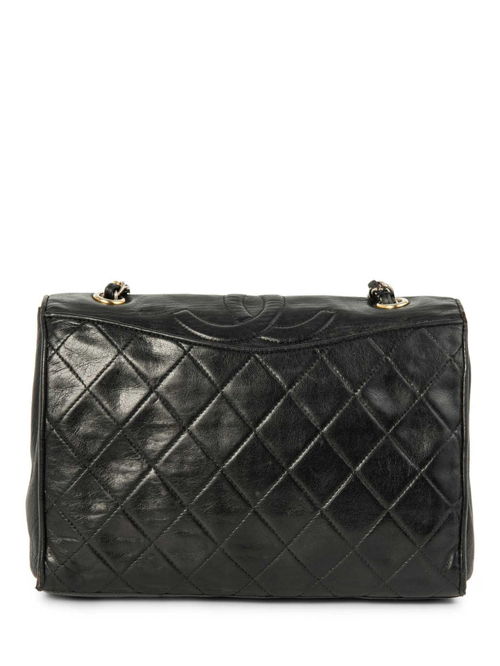 Top Quality Chanel CC Logo Quilted Leather Messenger Bag Black Gold