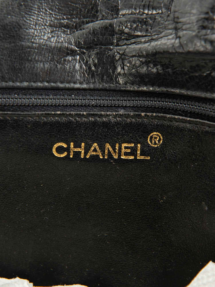 Top Quality Chanel CC Logo Quilted Leather Messenger Bag Black Gold