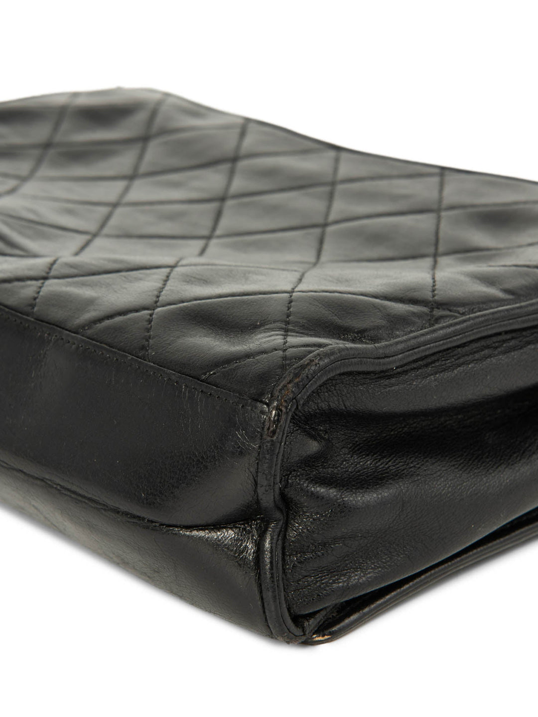Top Quality Chanel CC Logo Quilted Leather Messenger Bag Black Gold