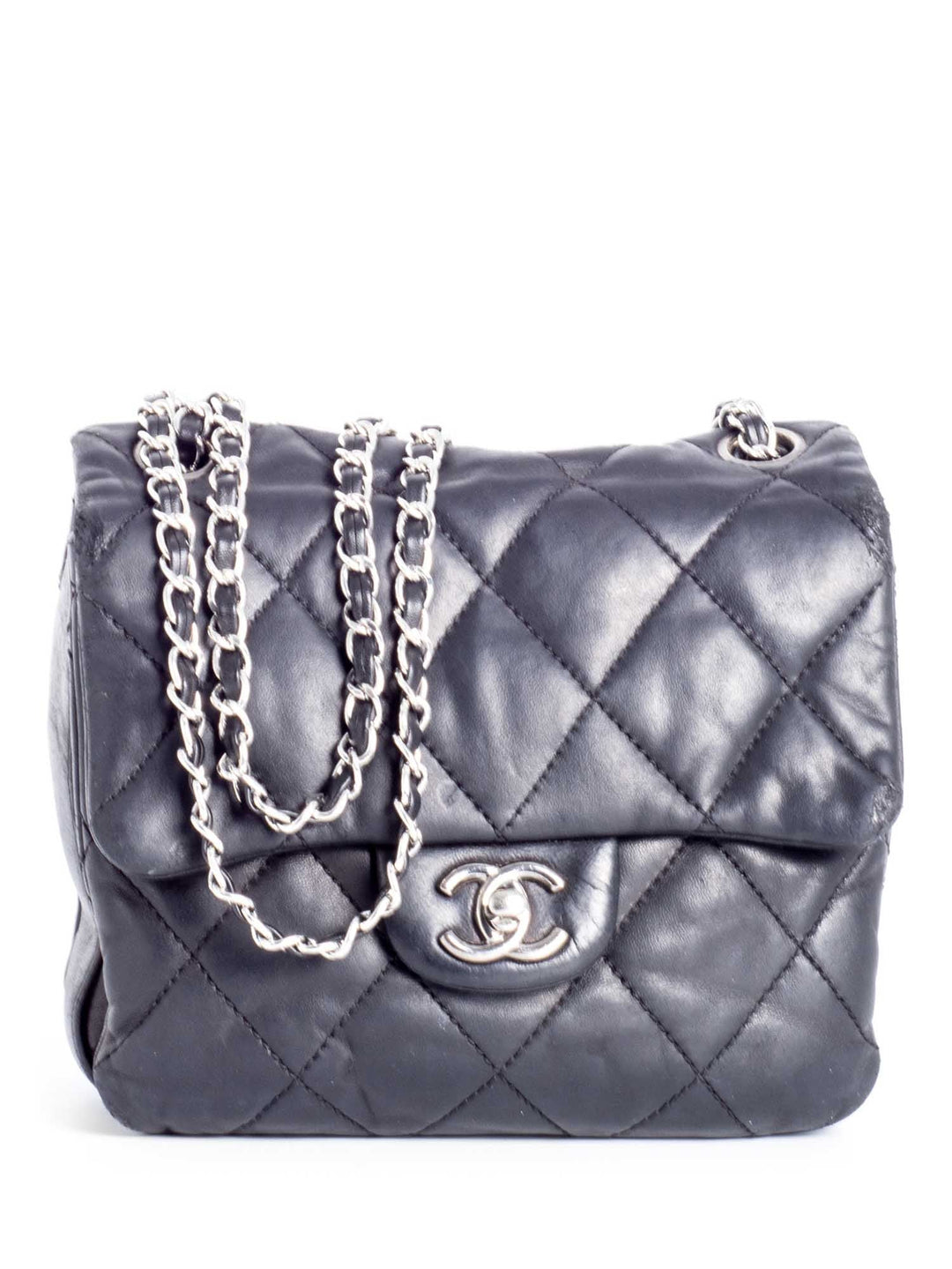 Top Quality Chanel CC Logo Quilted Leather Mini Flap Messenger Bag Black