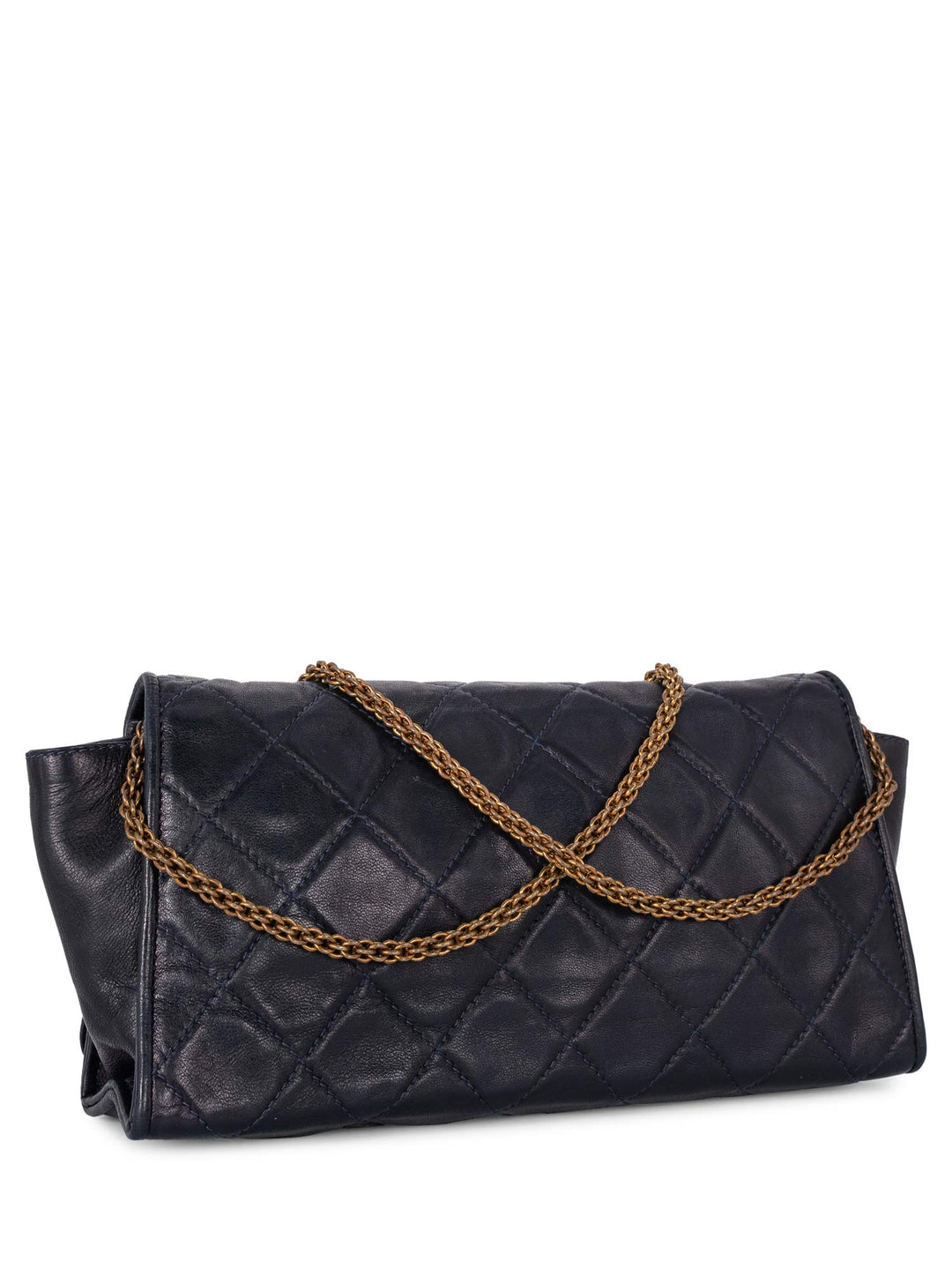 Top Quality Chanel CC Logo Quilted Leather Mini Flap Messenger Bag Navy Blue