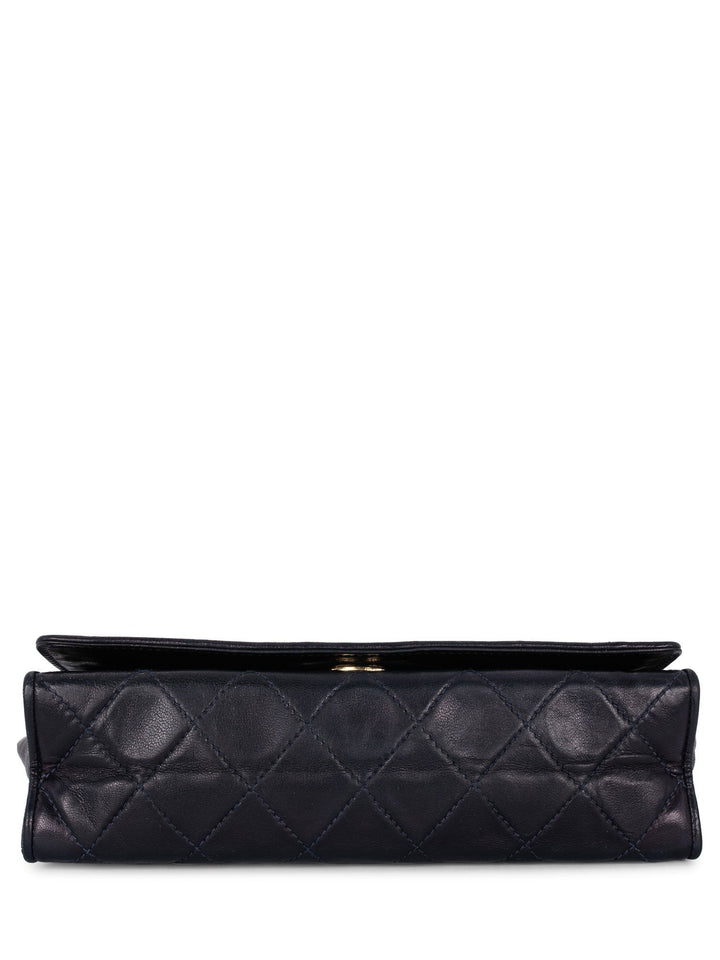 Top Quality Chanel CC Logo Quilted Leather Mini Flap Messenger Bag Navy Blue