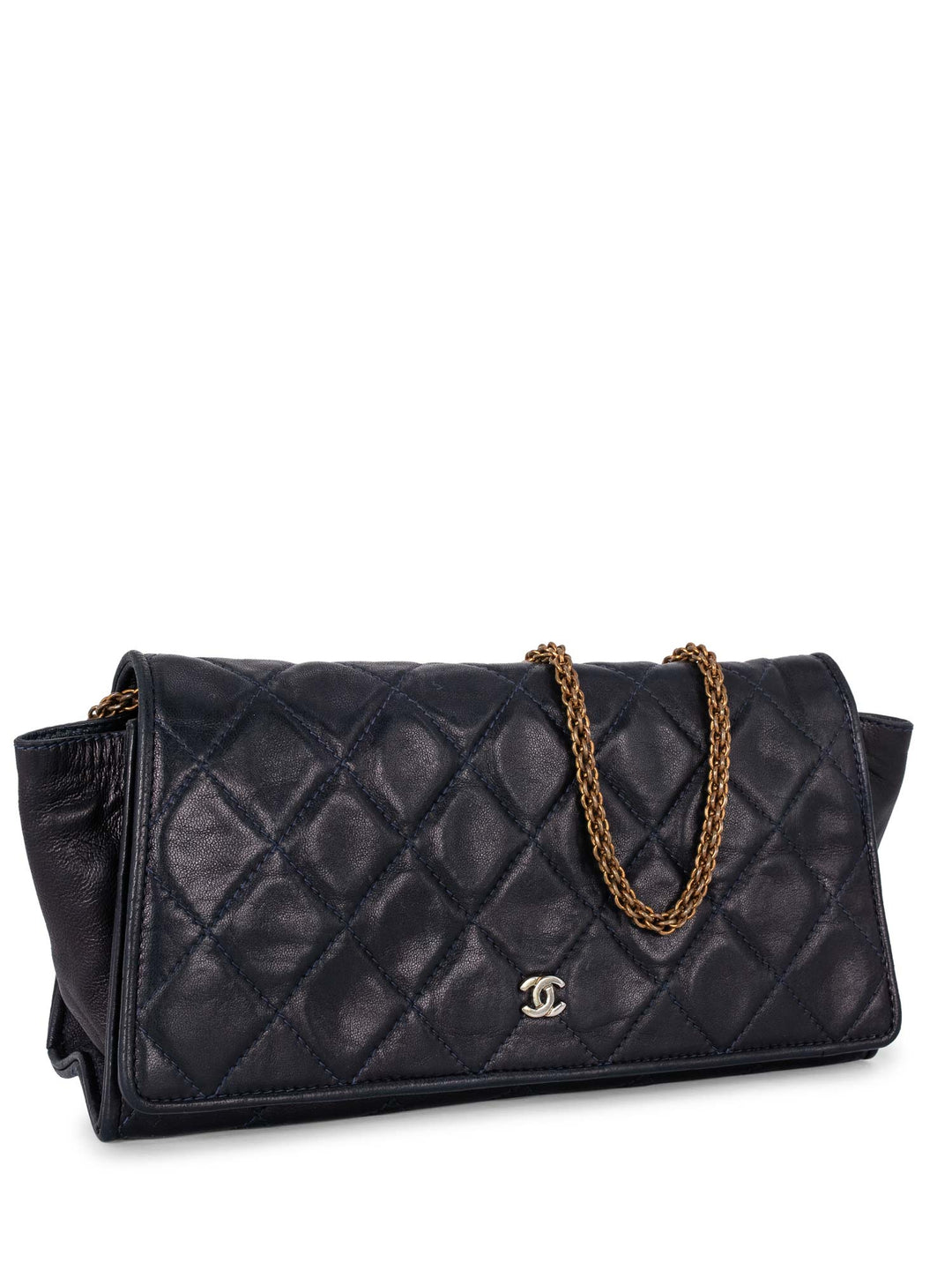 Top Quality Chanel CC Logo Quilted Leather Mini Flap Messenger Bag Navy Blue