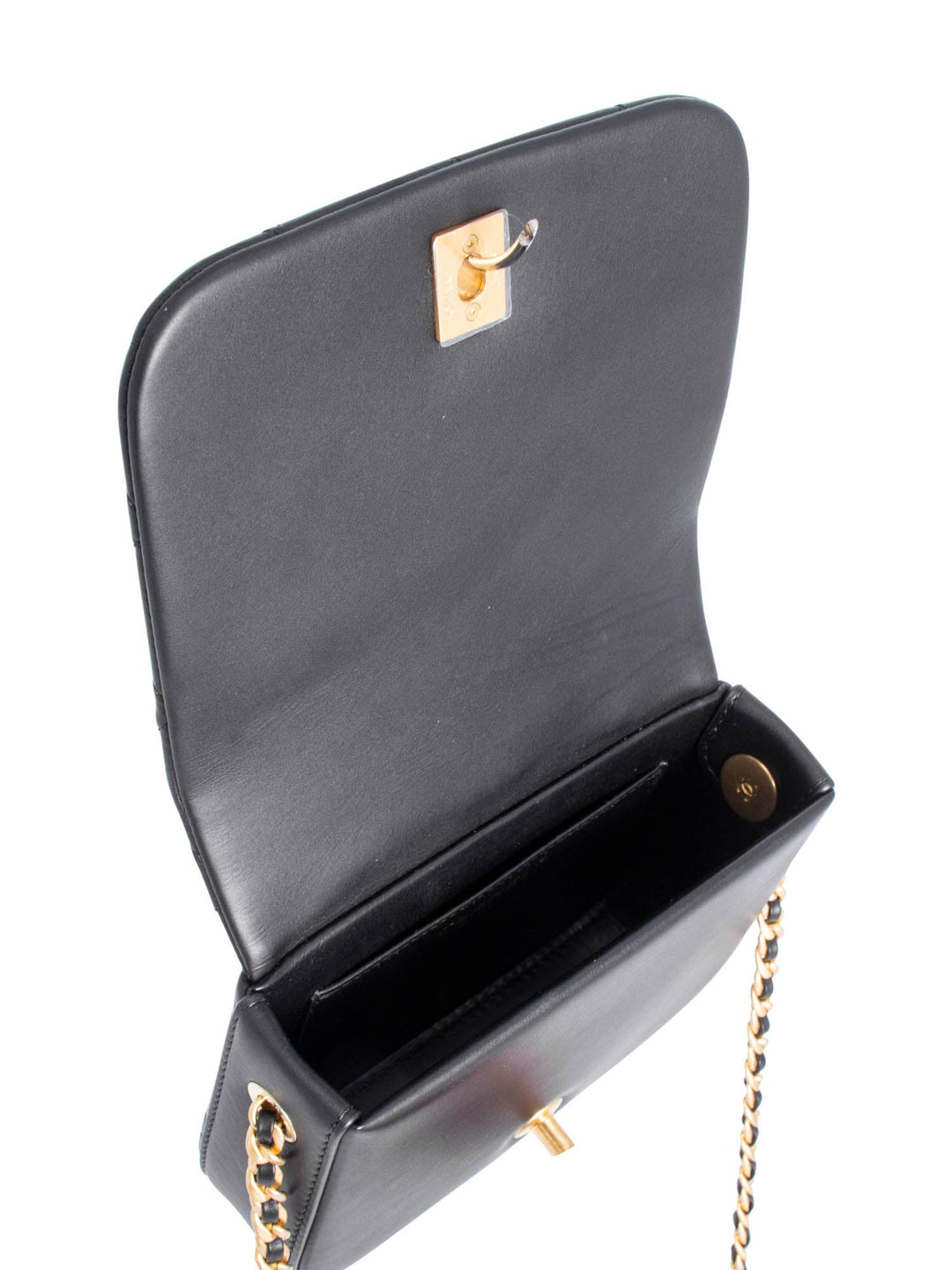 Top Quality Chanel CC Logo Quilted Leather Mini Square Bag Black
