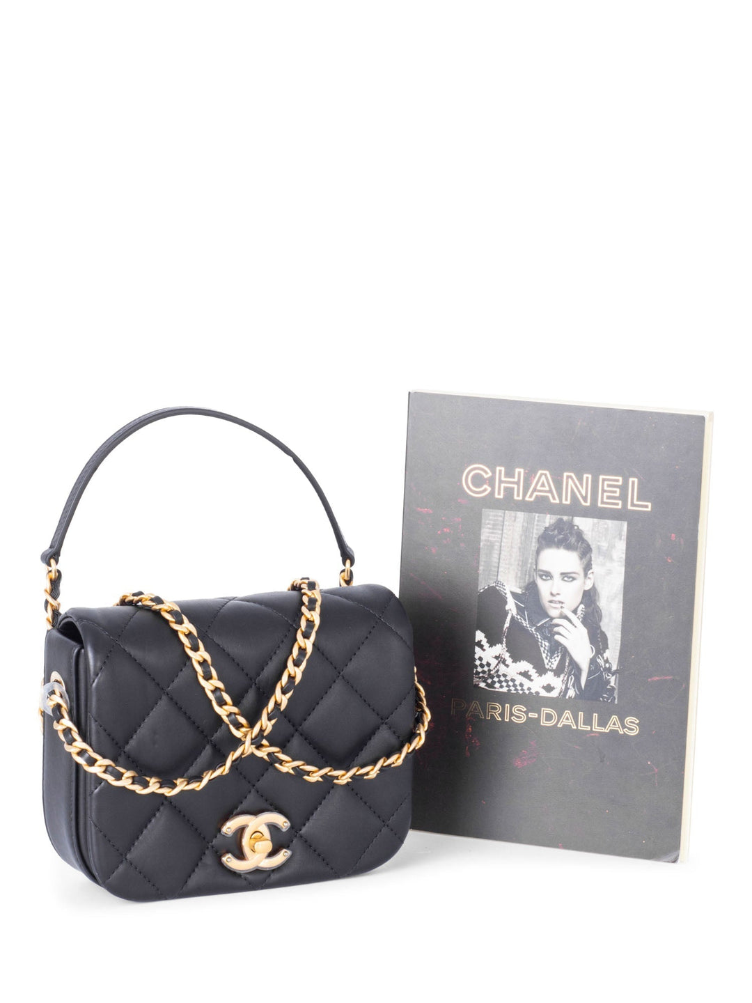 Top Quality Chanel CC Logo Quilted Leather Mini Square Bag Black