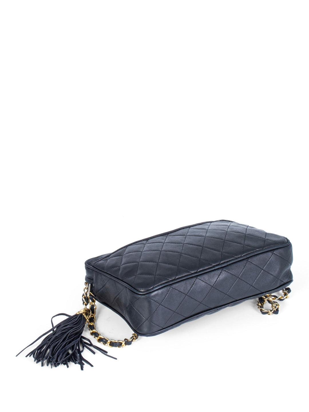 Top Quality Chanel CC Logo Quilted Leather Tassel Camera Messenger Bag Black