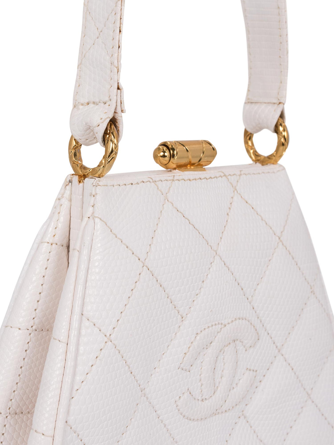 Top Quality Chanel CC Logo Quilted Mini Kelly Bag White