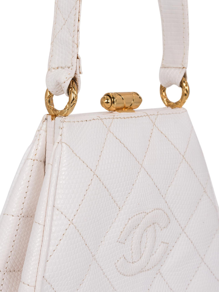 Top Quality Chanel CC Logo Quilted Mini Kelly Bag White